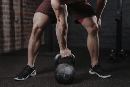 Kettle bell workout at gym